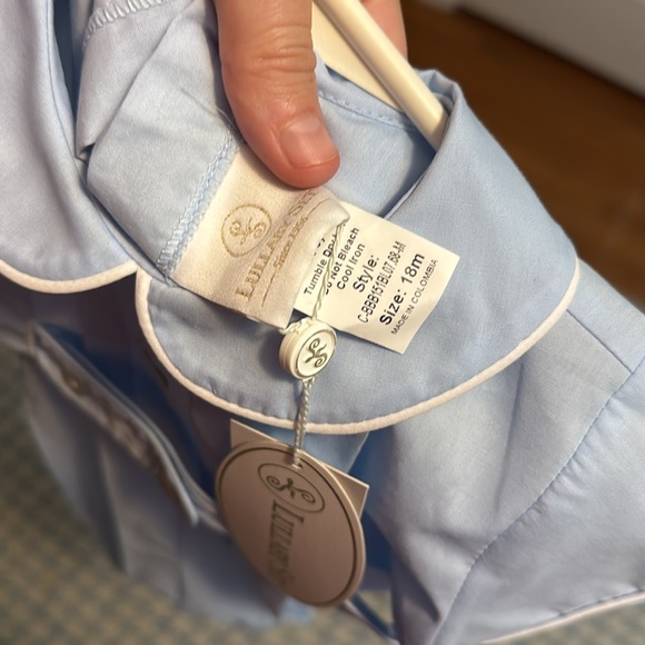 Lullaby Set 18M Blue Christmas Tree Embroidered One Piece - Picture 5 of 5